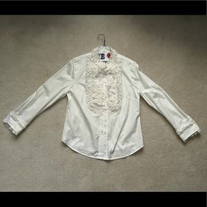 Thomas Mason x J. Crew Frilly White Button Down